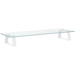 Vidaxl - Support de moniteur blanc 60x20x8 cm verre trempé et métal