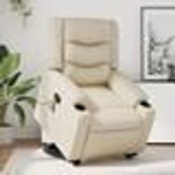 vidaXL Fauteuil inclinable de massage Crème Similicuir