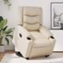 vidaXL Fauteuil inclinable électrique crème similicuir