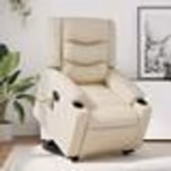 vidaXL Fauteuil inclinable de massage électrique crème similicuir