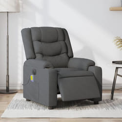 Vidaxl - Fauteuil inclinable de massage électrique gris foncé tissu