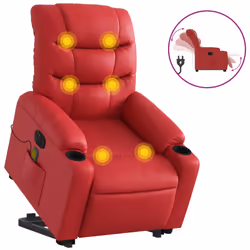 VidaXL 3206611, Simili-cuir, Rouge, mousse, 110 kg, 755 mm, 930 mm
