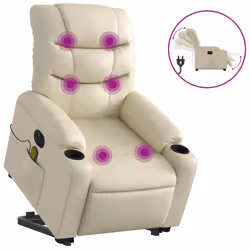 VidaXL 3206621, Simili-cuir, Crème, mousse, 110 kg, 755 mm, 930 mm