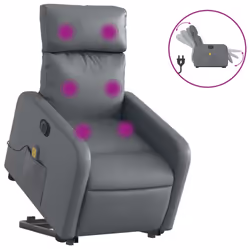 VidaXL 3206759, Simili-cuir, Gris, mousse, 110 kg, 50 cm, 55,5 cm