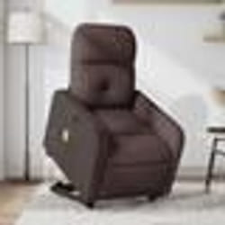 vidaXL Fauteuil inclinable de massage Marron foncé Tissu