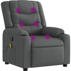 Vidaxl - Fauteuil de massage inclinable gris foncé tissu