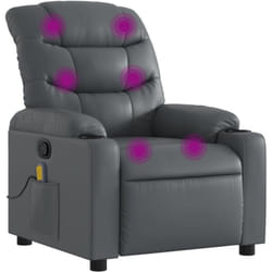Vidaxl - Fauteuil de massage inclinable gris similicuir