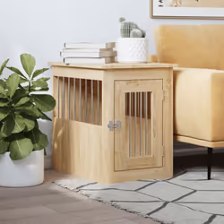 Ce meuble de cage pour chien, servant à la fois de cage pour chien et de table d'appoint, constitue un supplément pratique et ...