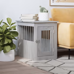 Ce meuble de cage pour chien, servant à la fois de cage pour chien et de table d'appoint, constitue un supplément pratique et ...