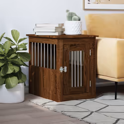 Ce meuble de cage pour chien, servant à la fois de cage pour chien et de table d'appoint, constitue un supplément pratique et ...