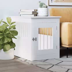 Ce meuble de cage pour chien, servant à la fois de cage pour chien et de table d'appoint, constitue un supplément pratique et ...