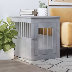 Ce meuble de cage pour chien, servant à la fois de cage pour chien et de table d'appoint, constitue un supplément pratique et ...
