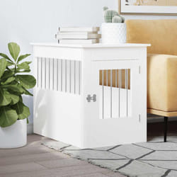 Meuble de cage pour chiens blanc 55x80x68 cm bois d'ingénierie Vidaxl