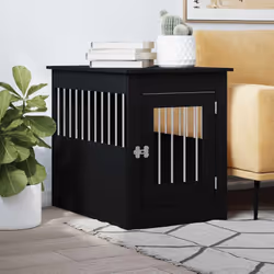 Ce meuble de cage pour chien, servant à la fois de cage pour chien et de table d'appoint, constitue un supplément pratique et ...