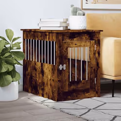 vidaXL Meuble de cage pour chiens chêne fumé 55x80x68 cm
