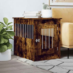 vidaXL Meuble de cage pour chiens chêne fumé 55x80x68 cm