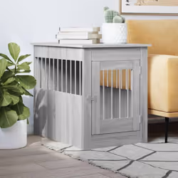 Ce meuble de cage pour chien, servant à la fois de cage pour chien et de table d'appoint, constitue un supplément pratique et ...