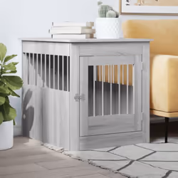 Ce meuble de cage pour chien, servant à la fois de cage pour chien et de table d'appoint, constitue un supplément pratique et ...