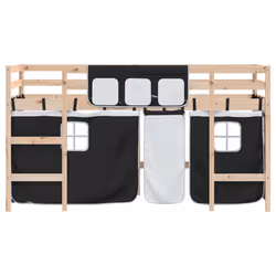 VidaXL 3206955 Lit pour enfant Noir, Blanc Polyester - Vue supplémentaire 5
