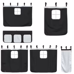 VidaXL 3206955 Lit pour enfant Noir, Blanc Polyester - Vue supplémentaire 7