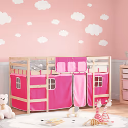 VidaXL 3206957 Lit pour enfant Rose Polyester