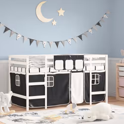 vidaXL Lit mezzanine pour enfants avec rideaux sans matelas 80x200 cm
