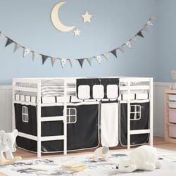 vidaXL Lit mezzanine pour enfants avec rideaux sans matelas 80x200 cm