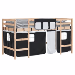 VidaXL 3206964 Lit pour enfant Noir, Blanc Polyester - Vue supplémentaire 4