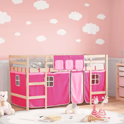 VidaXL 3206966 Lit pour enfant Rose Polyester