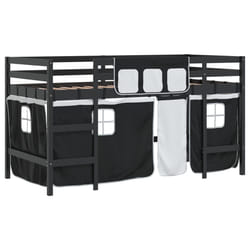 VidaXL 3206970 Lit pour enfant Noir, Blanc Polyester