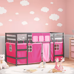 VidaXL 3206972 Lit pour enfant Rose Polyester