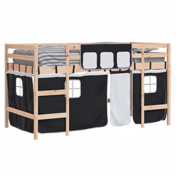 VidaXL 3206973 Lit pour enfant Noir, Blanc Polyester - Vue supplémentaire 4