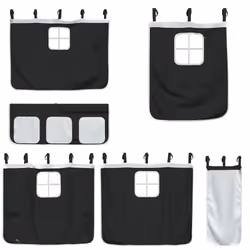 VidaXL 3206973 Lit pour enfant Noir, Blanc Polyester - Vue supplémentaire 7