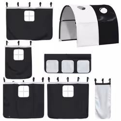 VidaXL 3206982 Lit pour enfant Noir, Blanc Polyester - Vue supplémentaire 6