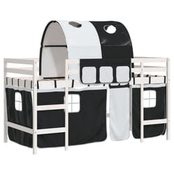 VidaXL 3206985 Lit pour enfant Noir, Blanc Polyester