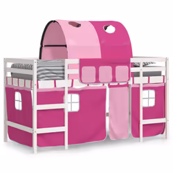 VidaXL 3206987 Lit pour enfant Rose Polyester
