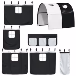 VidaXL 3206991 Lit pour enfant Noir, Blanc Polyester - Vue supplémentaire 6
