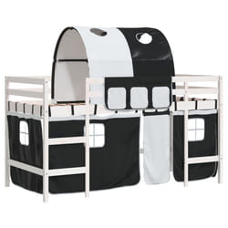 VidaXL 3206994 Lit pour enfant Noir, Blanc Polyester