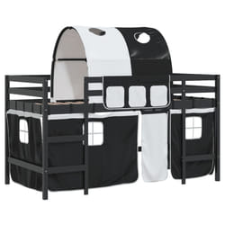 VidaXL 3206997 Lit pour enfant Noir, Blanc Polyester