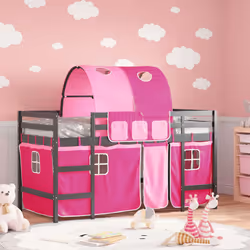 VidaXL 3206999 Lit pour enfant Rose Polyester