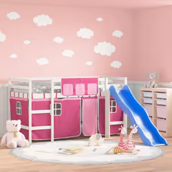VidaXL 3207014 Lit pour enfant Rose Polyester