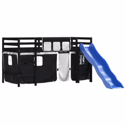 VidaXL 3207015 Lit pour enfant Noir, Blanc Polyester