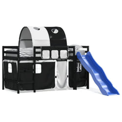 VidaXL 3207042 Lit pour enfant Noir, Blanc Polyester
