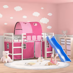 VidaXL 3207059 Lit pour enfant Rose Polyester