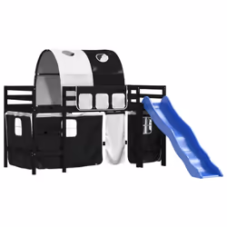 VidaXL 3207060 Lit pour enfant Noir, Blanc Polyester