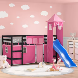 VidaXL 3207071 Lit pour enfant Rose Polyester