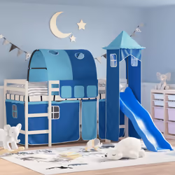 VidaXL 3207094 Lit pour enfant Bleu Polyester