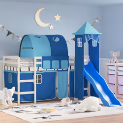 VidaXL 3207103 Lit pour enfant Bleu Polyester