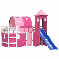 VidaXL 3207104 Lit pour enfant Rose Polyester