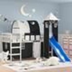 vidaXL Lit mezzanine enfants avec tour sans matelas 90x190 cm - 90 x 190 cm